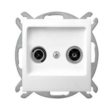 Gniazda-antenowe - białe gniazdo przelotowe rtv gpa-14yp/m/00 impresja ospel 