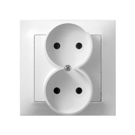 Gniazda-podwojne-podtynkowe - podwójne białe gniazdo elektryczne podtynkowe bez uziemienia gp-2y/00 impresja ospel 