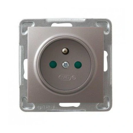 Gniazda-pojedyncze-podtynkowe - tytanowe gniazdo pojedyncze podtynkowe z uziemieniem z przesłonami gp-1yzp/m/23 impresja ospel 
