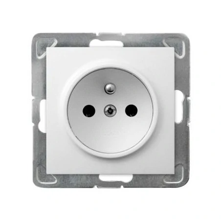 Gniazda-pojedyncze-podtynkowe - białe gniazdo elektryczne podtynkowe z uziemieniem gp-1yz/m/00 impresja ospel 