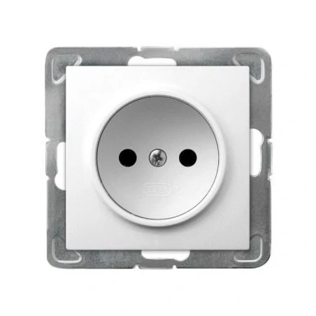 Gniazda-pojedyncze-podtynkowe - białe pojedyncze gniazdo elektryczne gp-1y/m/00 impresja ospel 