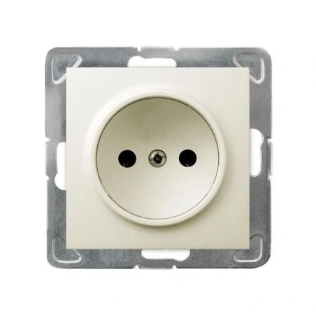 Gniazda-pojedyncze-podtynkowe - pojedyncze gniazdo podtynkowe bez uziemienia ecru gp-1y/m/27 impresja ospel 