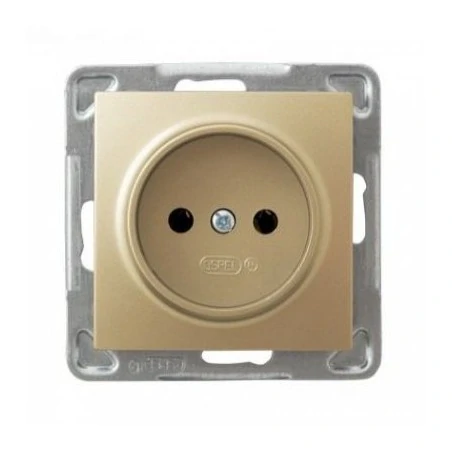 Gniazda-pojedyncze-podtynkowe - pojedyncze złote gniazdo elektryczne podtynkowe bez uziemienia gp-1y/m/28 impresja ospel 