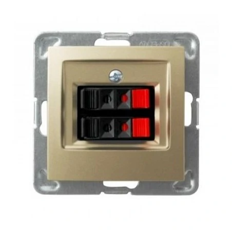 Gniazda-glosnikowe - złote gniazdo głośnikowe podwójne gg-2y/m/28 impresja ospel 