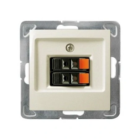 Gniazda-glosnikowe - podwójne gniazdo głośnikowe ecru gg-2y/m/27 impresja ospel 