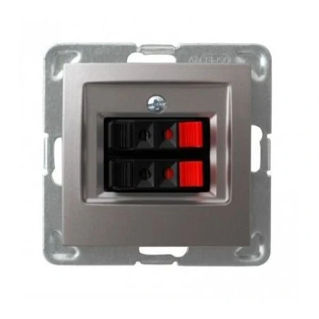 Gniazda-glosnikowe - tytanowe gniazdo głośnikowe podwójne gg-2y/m/23 impresja ospel 