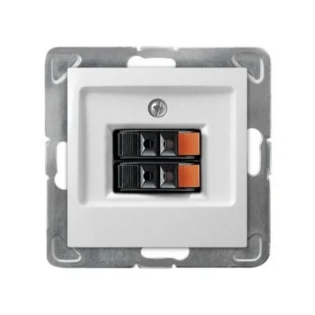 Gniazda-glosnikowe - podwójne białe gniazdo głośnikowe gg-2y/m/00 impresja ospel 