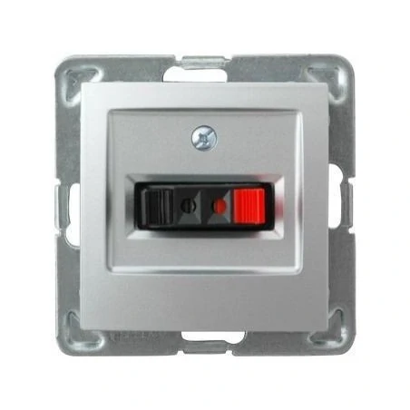 Gniazda-glosnikowe - srebrne gniazdo głośnikowe pojedyncze gg-1y/m/18 impresja ospel 