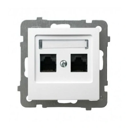 Gniazda-komputerowe - gniazdo komputerowe podwójne białe rj45 gpk-2g/k/m/00 as ospel 