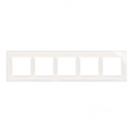 Ramki-pieciokrotne - ramka pięciokrotna szklana biała perła drn5/70 simon 54 nature kontakt-simon 