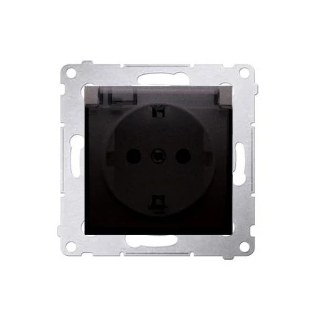 Gniazda-pojedyncze-podtynkowe - gniazdo hermetyczne pojedyncze schuko z przesłonami antracyt dgsz1bz.01 