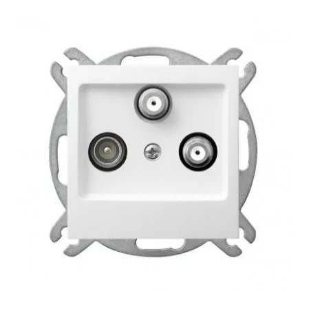 Gniazda-antenowe - białe gniazdo rtv-sat z dwoma wyjściami sat gpa-g2s/m/00 as ospel 