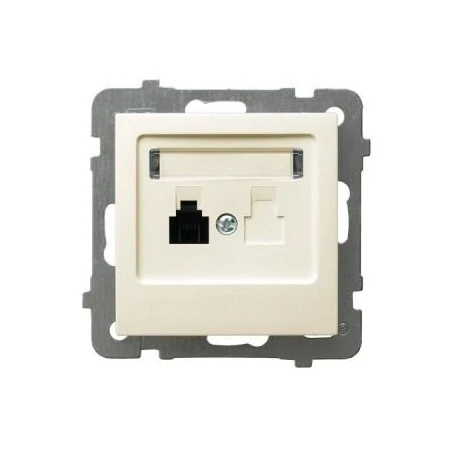Gniazda-telefoniczne - gniazdo telefoniczne pojedyncze ecru rj11 gpt-1g/m/27 as ospel 
