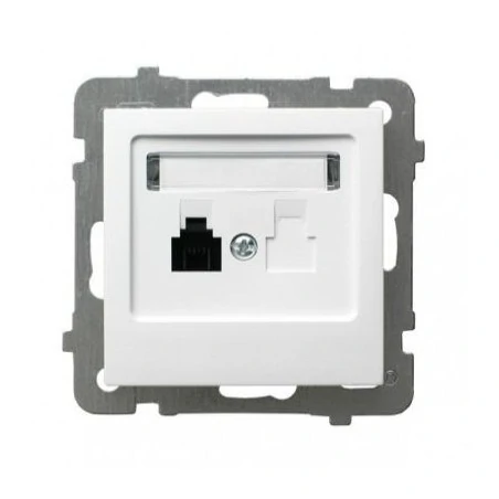 Gniazda-telefoniczne - białe gniazdo telefoniczne pojedyncze rj11 gpt-1g/m/00 as ospel 