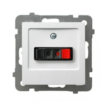 Gniazda-glosnikowe - białe gniazdo głośnikowe pojedyncze gg-1g/m/00 as ospel 