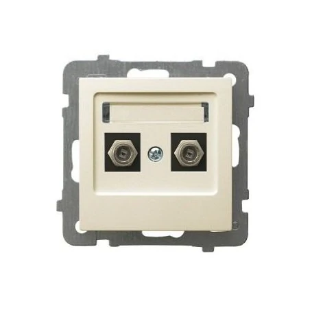 Gniazda-antenowe - gniazdo antenowe typu f podwójne ecru gpa-2gf/m/27 as ospel 