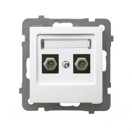 Gniazda-antenowe - białe gniazdo antenowe typu f podwójne gpa-2gf/m/00 as ospel 