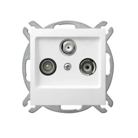 Gniazda-antenowe - białe gniazdo rtv-sat przelotowe gpa-gsp/m/00 as ospel 