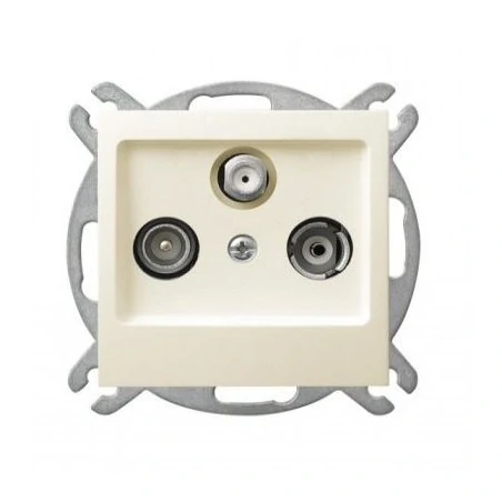 Gniazda-antenowe - gniazdo rtv-sat przelotowe ecru gpa-gsp/m/27 as ospel 