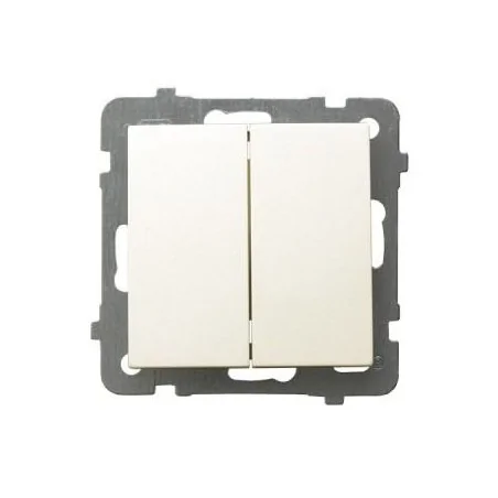 Wylaczniki-schodowe - włącznik podwójny schodowy ecru łp-10g/m/27 as ospel 