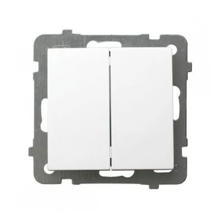 Wylaczniki-schodowe - biały włącznik podwójny schodowy łp-10g/m/00 as ospel 