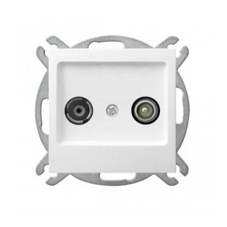 Gniazda-antenowe - białe gniazdo rtv przelotowe 10-db gpa-10gp/m/00 as ospel 