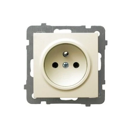 Gniazda-pojedyncze-podtynkowe - gniazdo pojedyncze z uziemieniem ecru gp-1 gzp/m/27 as ospel 