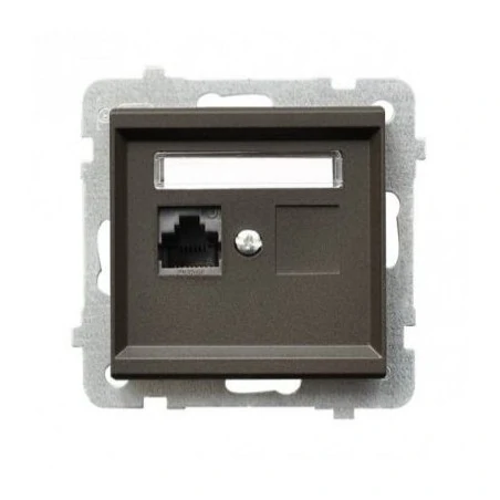 Gniazda-komputerowe - gniazdo komputerowe pojedyncze rj45 kat. 5e mmc gpk-1r/k/m/40 czekoladowe sonata ospel 