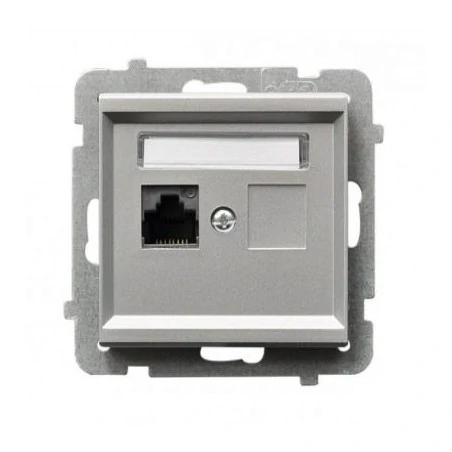 Gniazda-komputerowe - gniazdo komputerowe pojedyncze rj45 kat. 5e mmc gpk-1r/k/m/38 srebrne sonata ospel 