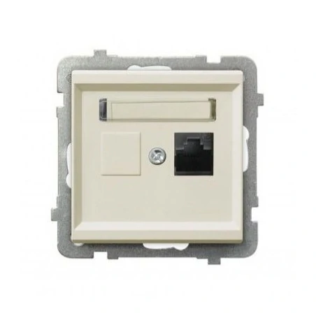 Gniazda-komputerowe - gniazdo komputerowe pojedyncze rj45 kat. 5e mmc gpk-1r/k/m/27 ecru sonata ospel 