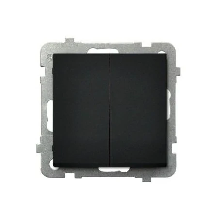 Wylaczniki-podwojne - czarny włącznik dwugrupowy świecznikowy łp-2r/m/33 sonata ospel 
