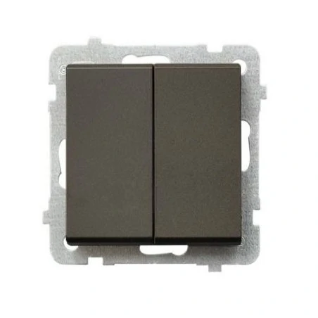 Wylaczniki-podwojne - włącznik dwugrupowy świecznikowy łp-2r/m/40 czekoladowy sonata ospel 