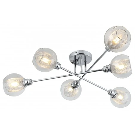 Lampy-sufitowe - chromowane kule lampa sufitowa 6 kloszy dixie 36-61362 candellux 