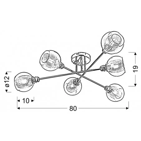 Lampy-sufitowe - chromowane kule lampa sufitowa 6 kloszy dixie 36-61362 candellux 