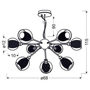 Lampy-sufitowe - nowoczesna loftowa lampa chromowane kule 39-65018 dixie candellux 