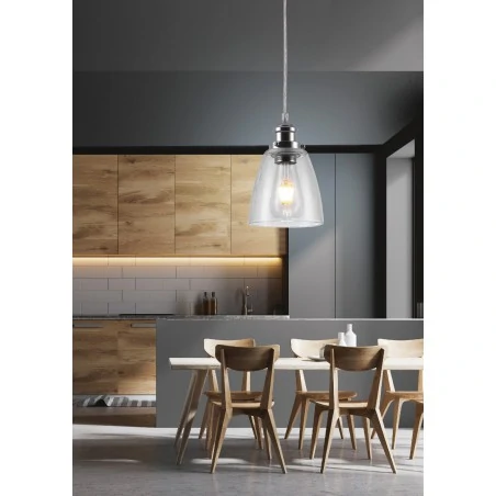 Lampy-sufitowe - nowoczesna, chromowana lampa wisząca 1x40w e27 voice 31-70821 candellux 