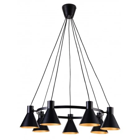 Lampy-sufitowe - wisząca lampa sufitowa w kolorze czarnym matowym loft e27 7x40w more 37-71170 candellux 