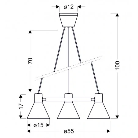 Lampy-sufitowe - potrójna lampa wisząca sufitowa w kolorze czarnym matowym 3xe27 40w more 33-71156 candellux 