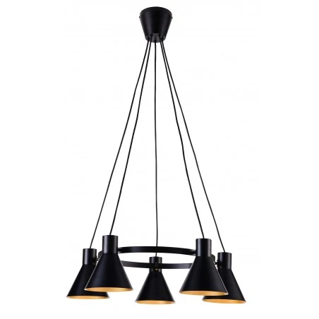 Lampy-sufitowe - lampa wisząca sufitowa czarna matowa 5xe27 40w more 35-71163 candellux 