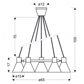 Lampy-sufitowe - lampa wisząca sufitowa czarna matowa 5xe27 40w more 35-71163 candellux 