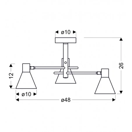 Lampy-sufitowe - nowoczesna lampa wisząca czarno - złota loft 3x40w e14 less 33-70975 candellux 
