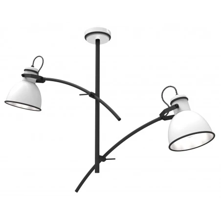 Lampy-sufitowe - wisząca lampa sufitowa podwójna biało-czarna e14 40w zumba 32-72054 candellux 