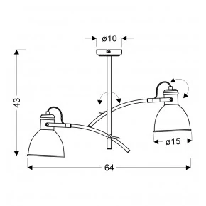 Lampy-sufitowe - wisząca lampa sufitowa podwójna biało-czarna e14 40w zumba 32-72054 candellux 