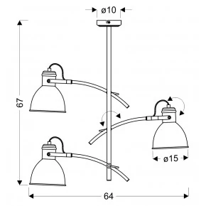 Lampy-sufitowe - lampa sufitowa wisząca potrójna biały+czarny e14 40w zumba 33-72061 candellux 