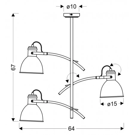 Lampy-sufitowe - lampa sufitowa wisząca potrójna biały+czarny e14 40w zumba 33-72061 candellux 