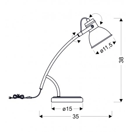 Lampki-biurkowe - lampka biurkowa gabinetowa biały/czarny e14 40w zumba 41-72085 candellux 
