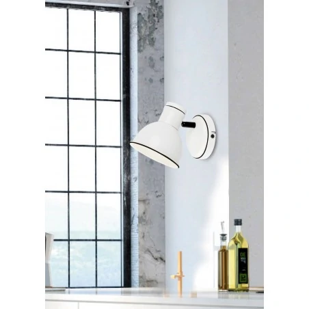 Kinkiety-do-salonu - czarno-biały kinkiet na żarówkę e14 40w 91-72115 zumba candellux 