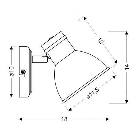 Kinkiety-do-salonu - czarno-biały kinkiet na żarówkę e14 40w 91-72115 zumba candellux 