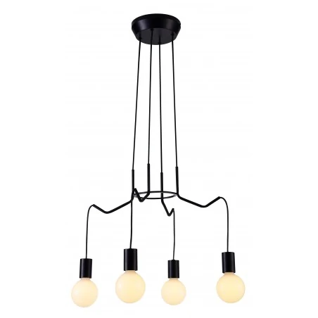 Lampy-sufitowe - lampa sufitowa w odcieniu eleganckiego czarnego matu 4x40w e27 basso 34-71019 candellux 