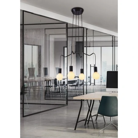 Lampy-sufitowe - lampa sufitowa w odcieniu eleganckiego czarnego matu 4x40w e27 basso 34-71019 candellux 